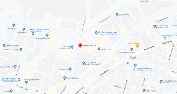Mappa sede Danzamania, Parma