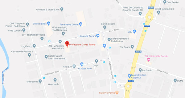 Mappa sede Professione danza parma